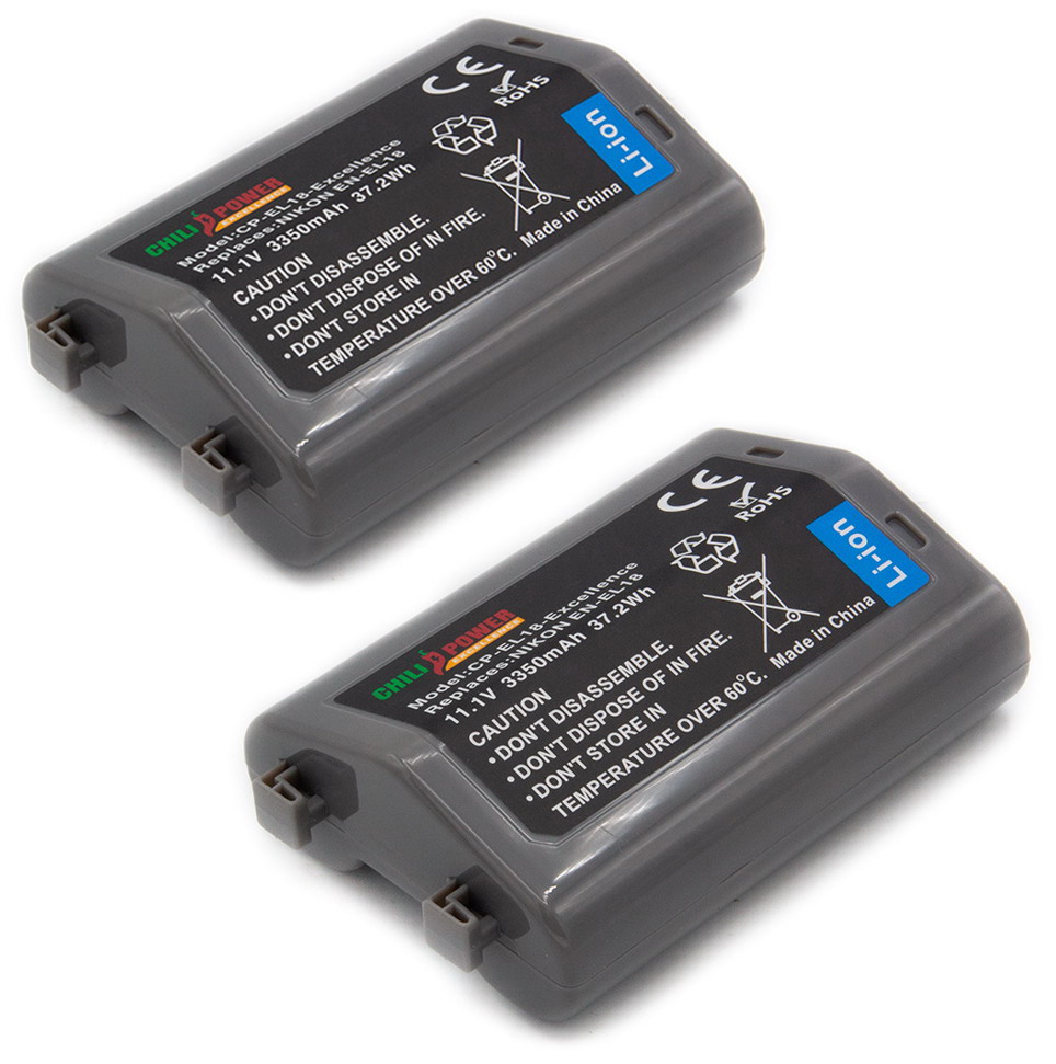 ChiliPower EN-EL18 accu voor Nikon - Excellence - 3350mAh - 2-Pack