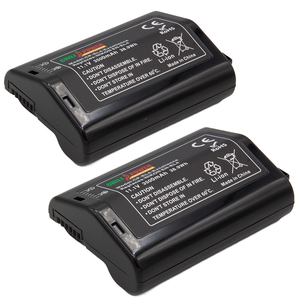 ChiliPower EN-EL4 accu voor Nikon - Excellence - 3500mAh - 2-Pack