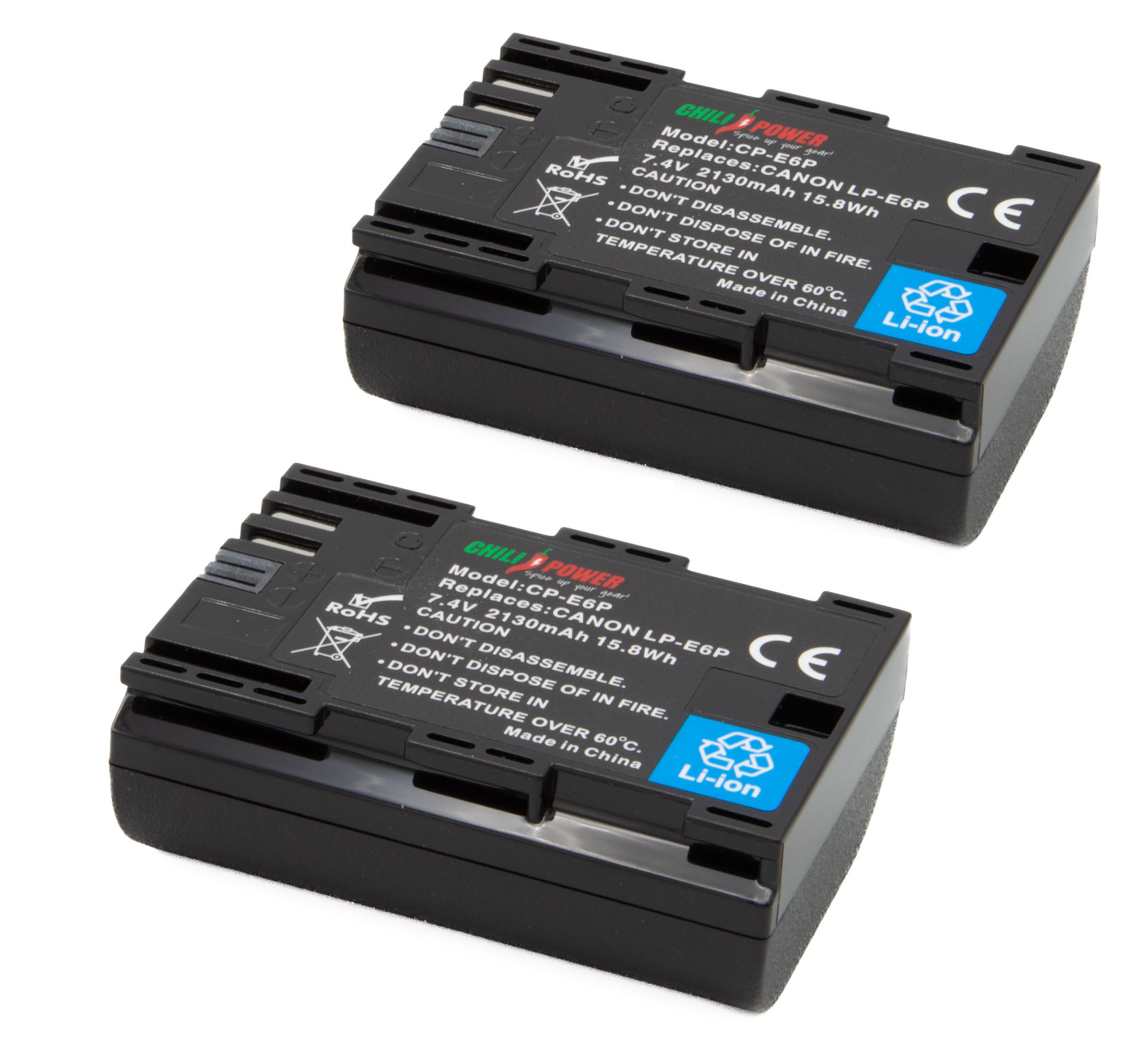 ChiliPower LP-E6P batterij voor Canon - 2130mAh - 2-pack